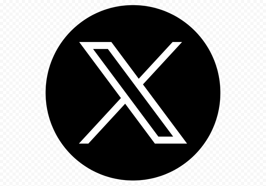 Black Twitter X Logo Circle Transparent PNG