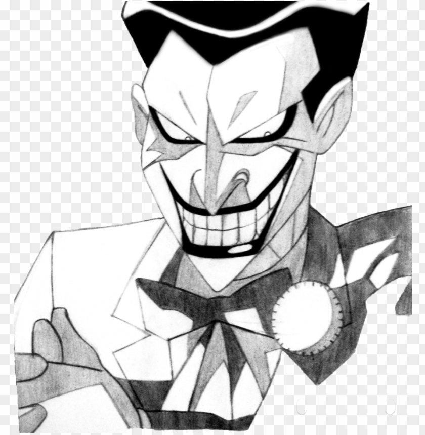black & white joker smiling drawing art work PNG image with transparent background@toppng.com