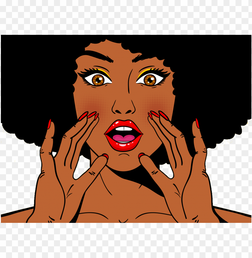 black woman closup afro pop art PNG transparent with Clear Background ID 170210