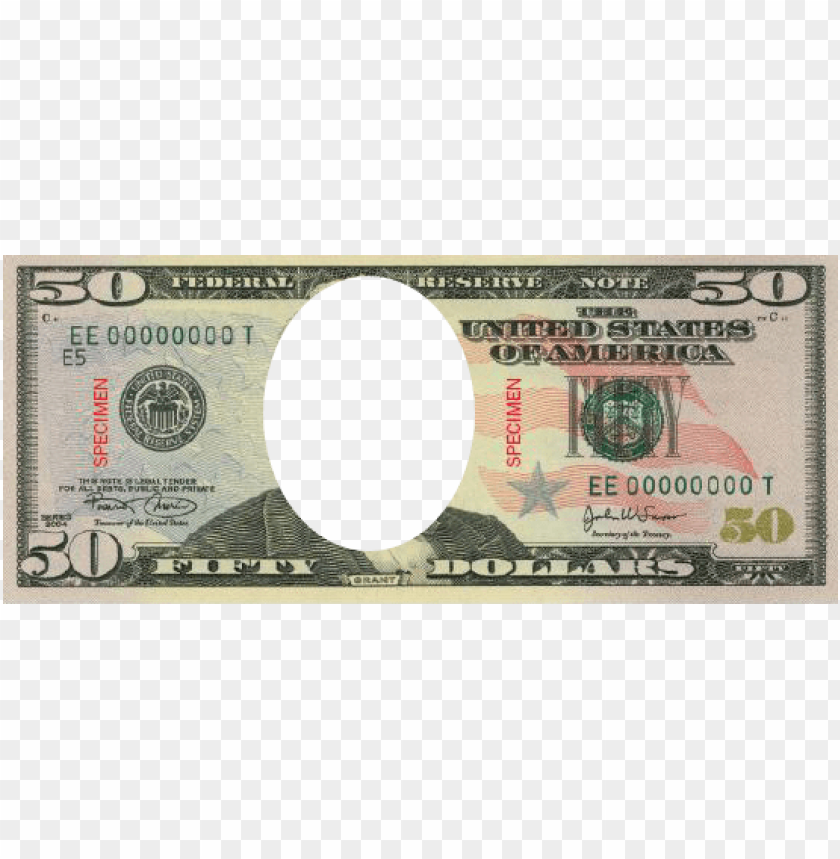 blank 50 dollar bill template president is on money PNG transparent with Clear Background ID 202636