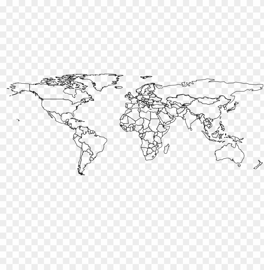 Blank Color World Map Png Png Image With Transparent Background Toppng