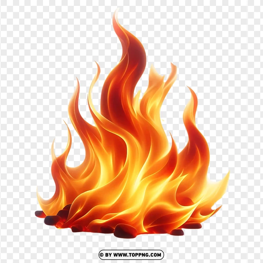 Blazing Fire Illustration With Bright Flames And Heat PNG Transparent Background