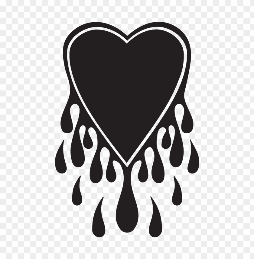 Bleeding Heart Decal Melting Heart Dripping Sticker Png Image