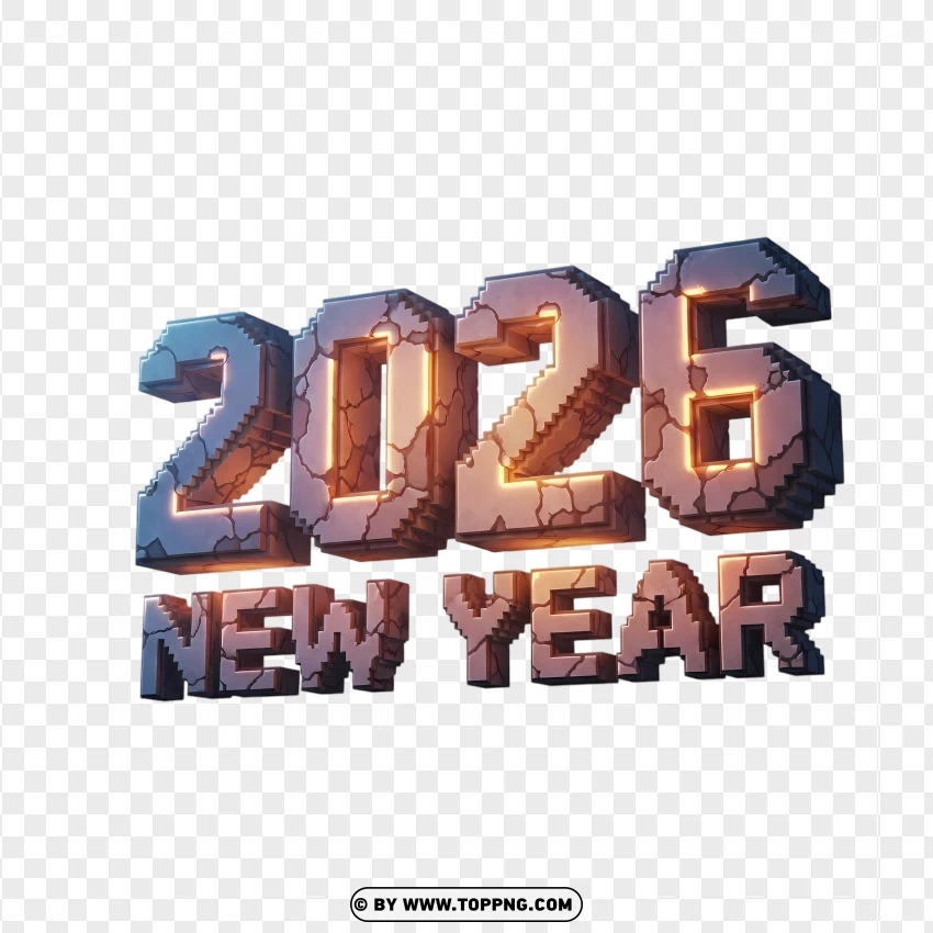 Block Fantasy 2026 Legends Number Design PNG Transparent Background