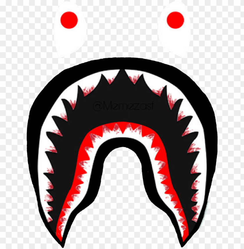 Bloody Bape Logo Teeth Shark Supreme Bathingape Memezas Png Image