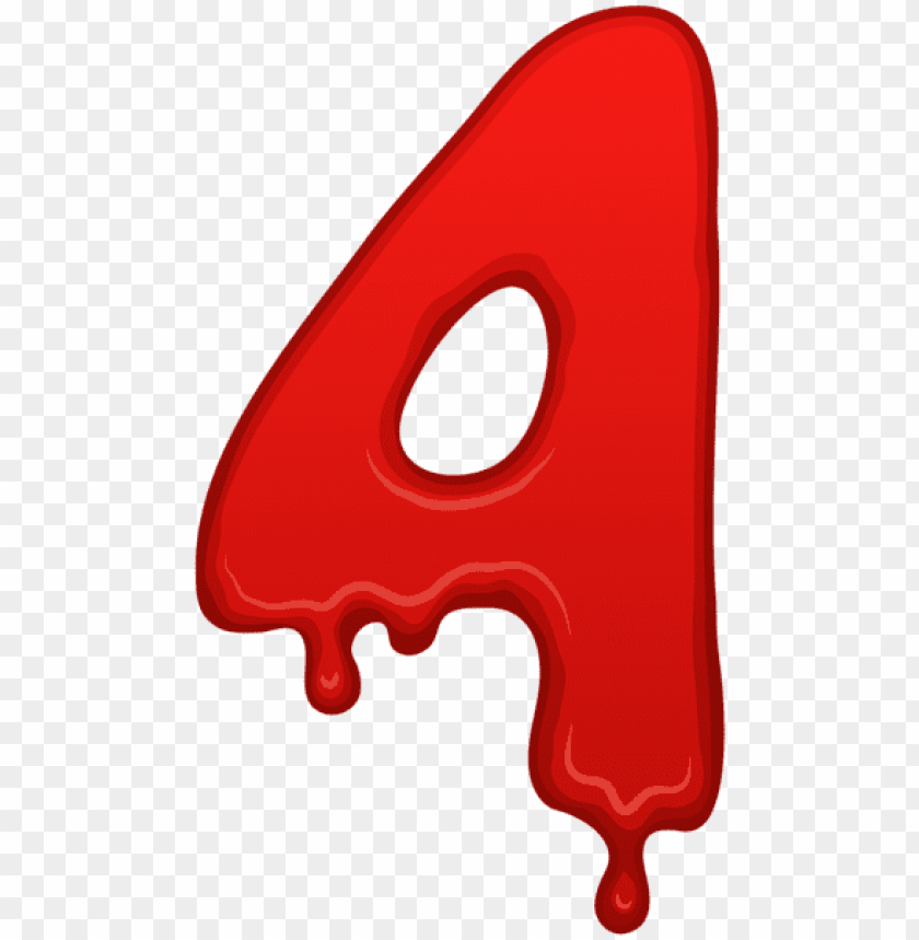 bloody number four clipart png photo - 51497