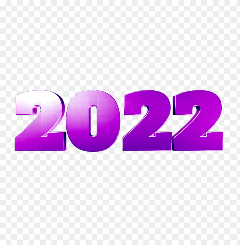 Purple 3D 2022 Text PNG Image With Transparent Background