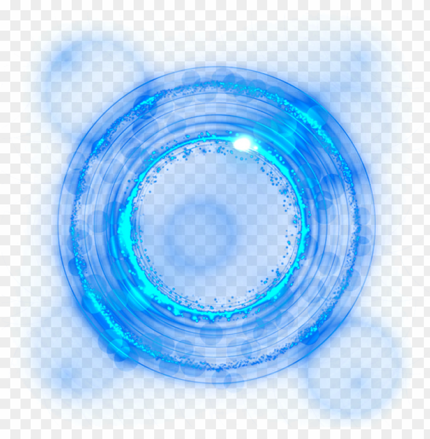 Blue Circle Round Glow Light Thumbnail Effect PNG Image With Transparent Background