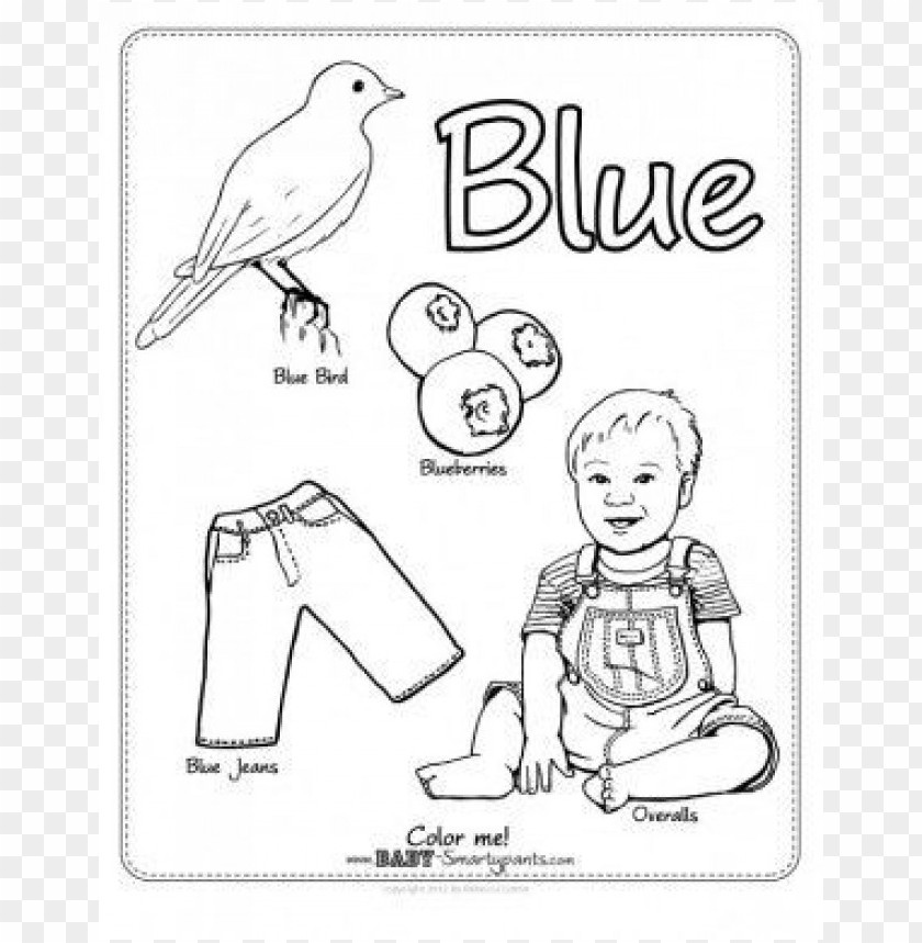 Blue Color Pages Preschool Coloring Png Image With