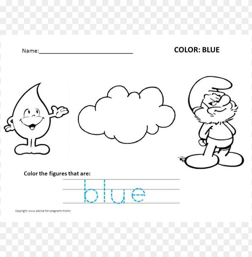 blue coloring pages for preschool