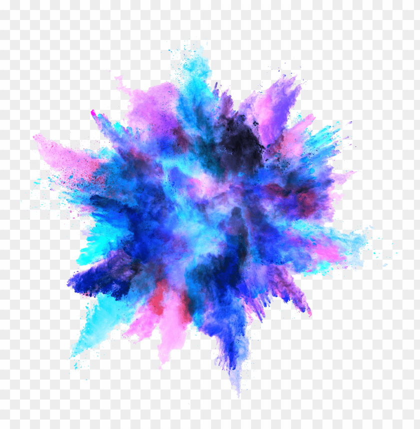 Blue Color Powder Explosion PNG With Transparent Background ID 10004