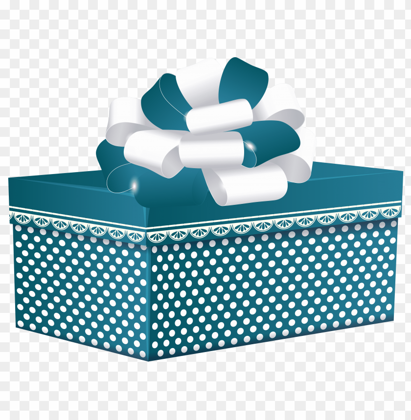 blue, box, dotted, gift