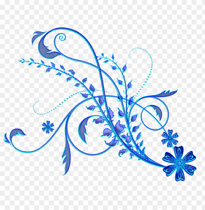 blue floral ornament