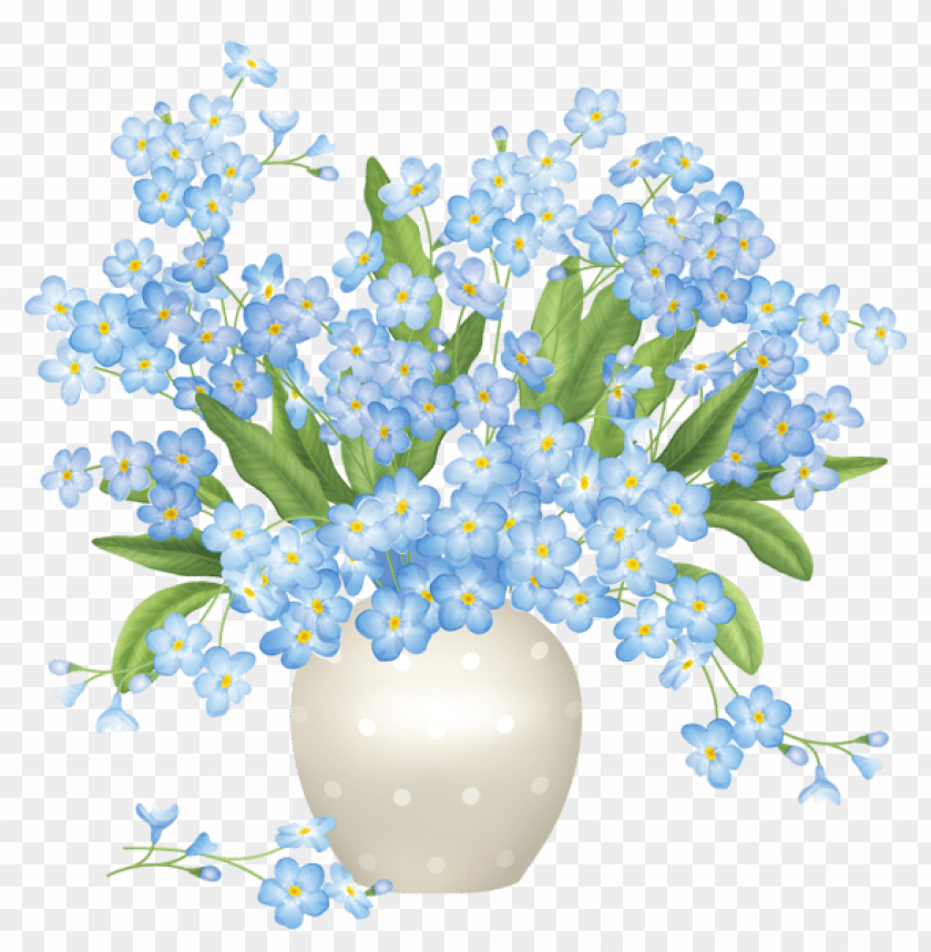 blue flowers vase