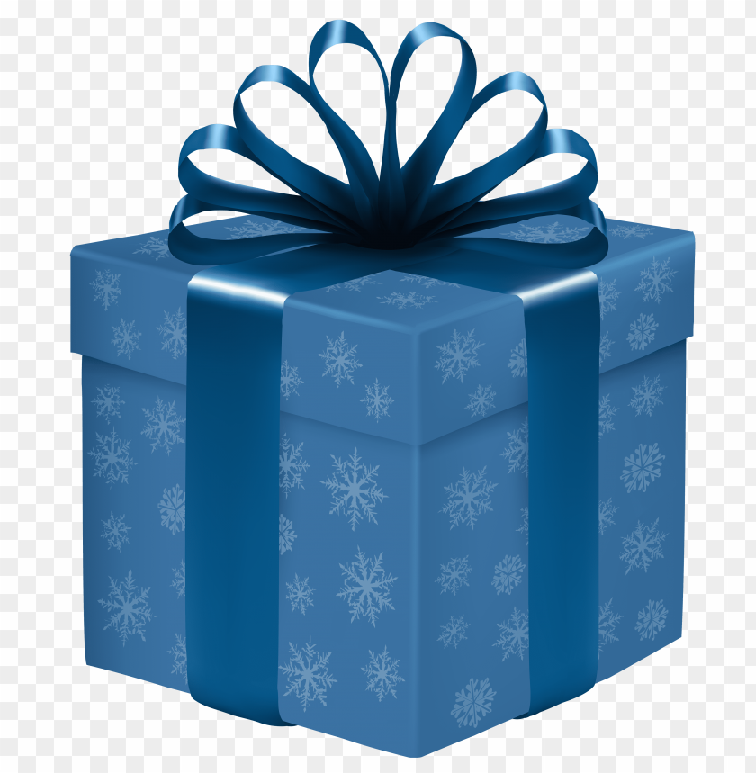 blue, box, gift, snowflakes