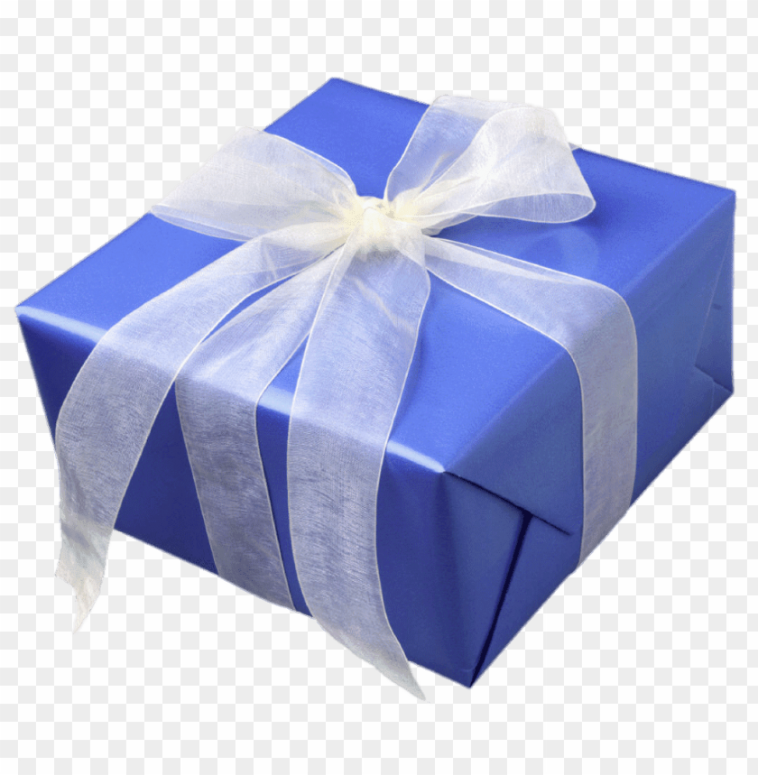 blue gift box with white ribbon PNG transparent with Clear Background ID 118261