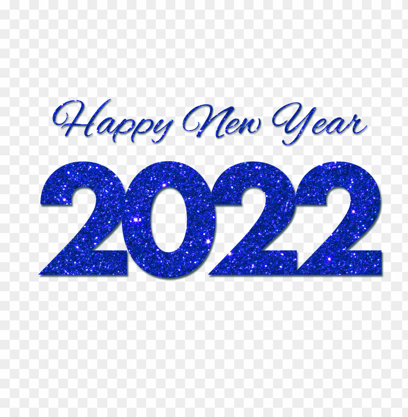 blue glitter happy new year 2022 free PNG image with transparent background@toppng.com