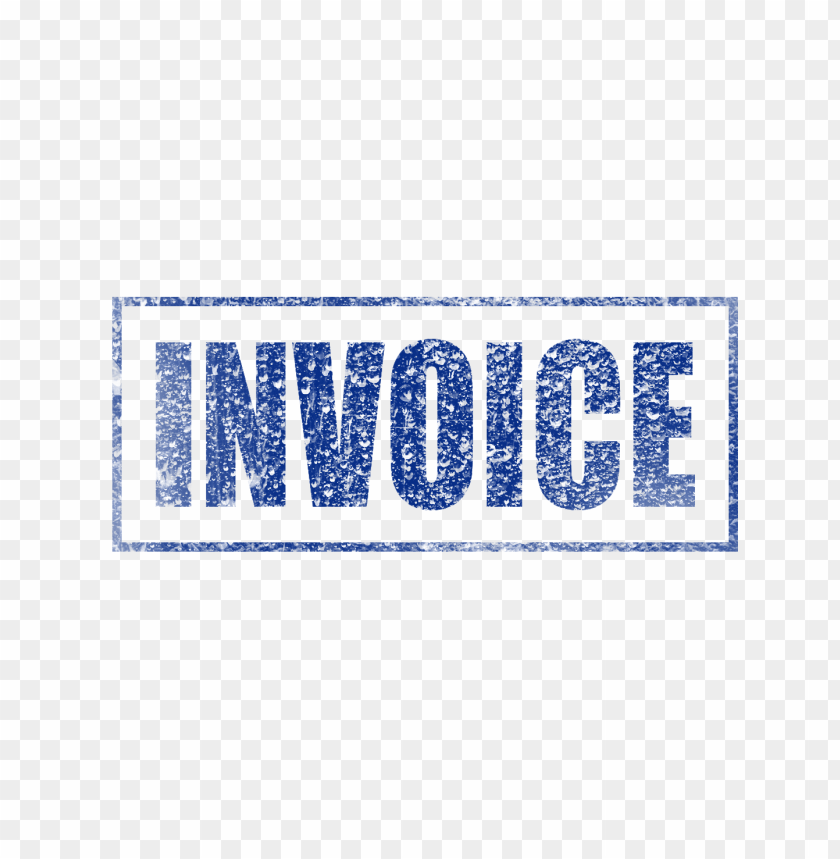 blue invoice business word stamp with border PNG image with transparent background@toppng.com