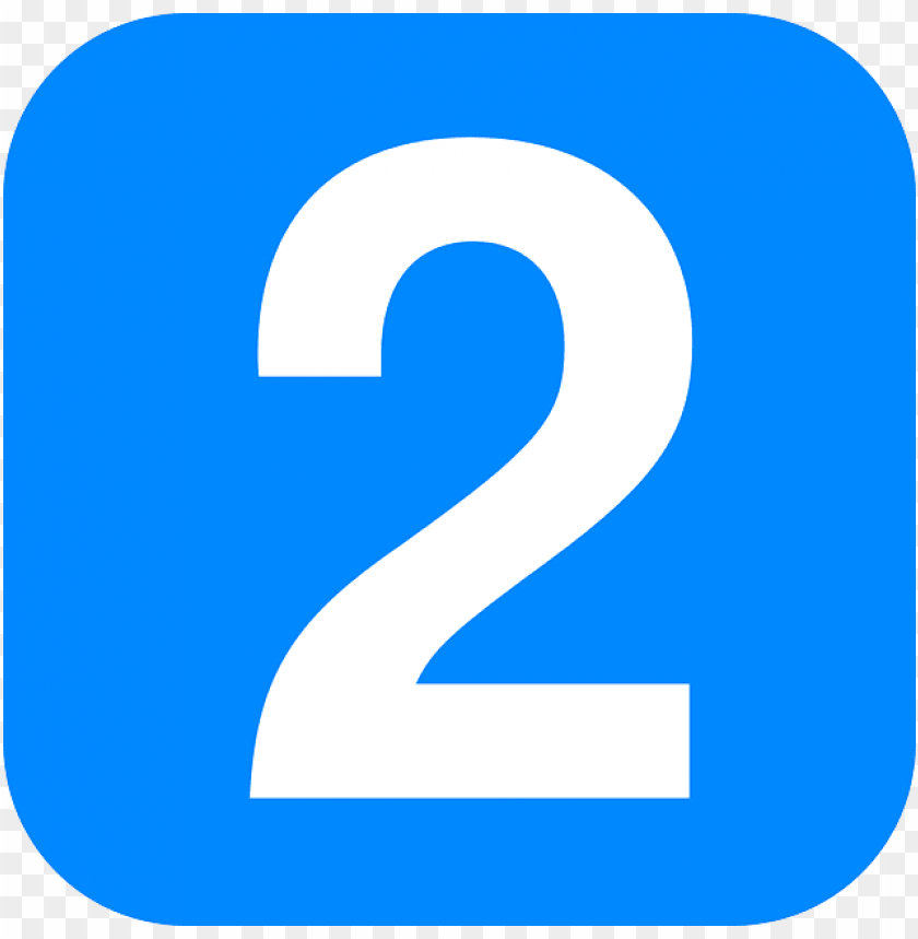 miscellaneous, numbers, blue number 2 in rounded square, 