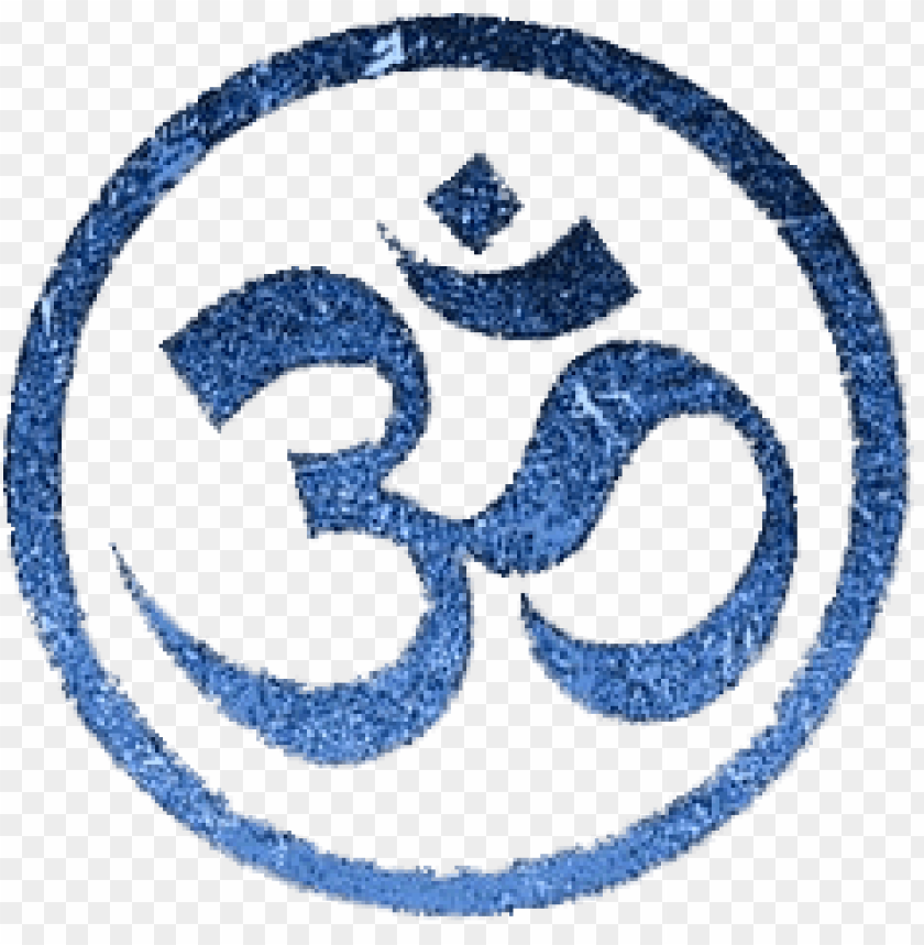 miscellaneous, symbols, blue om mantra, 
