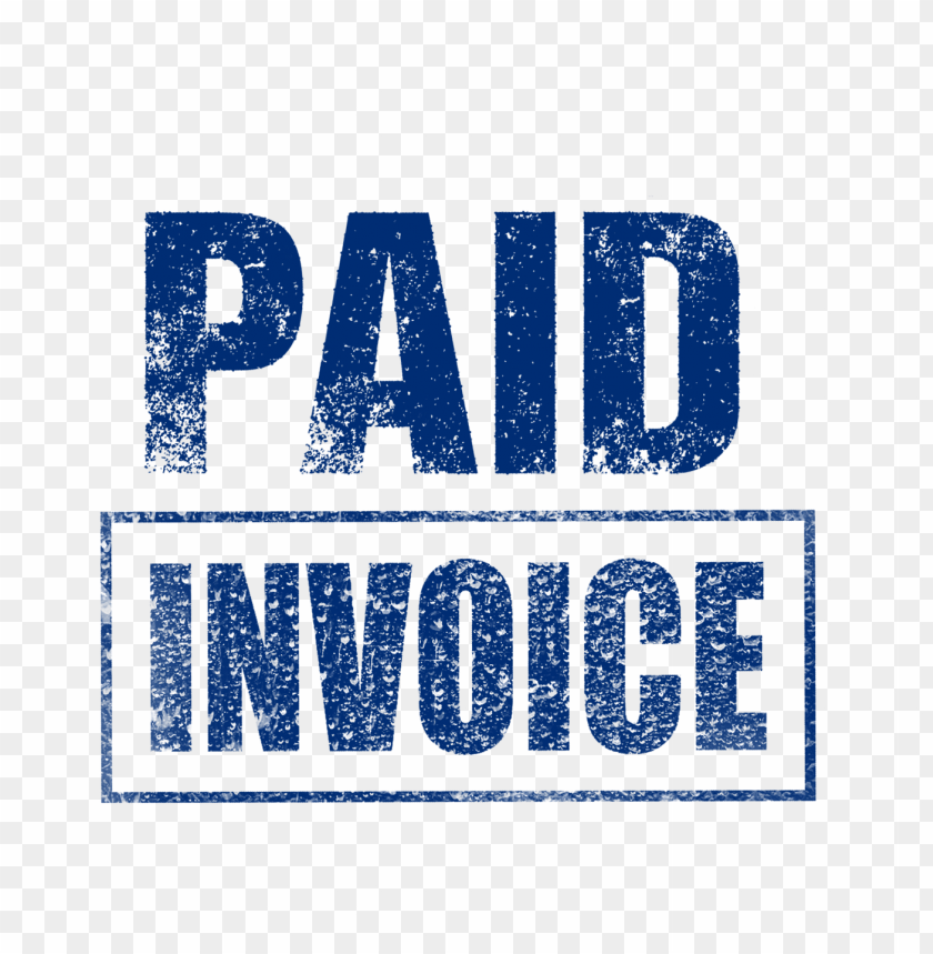 Blue Paid Invoice Stamp Icon Text PNG Image With Transparent Background