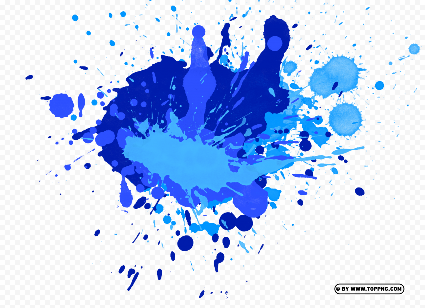 Blue Paint Splash Watercolor In HD PNG