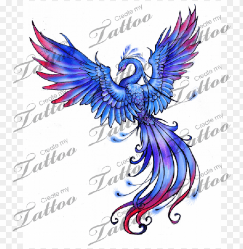 Download blue purple phoenix tattoo png - Free PNG Images | TOPpng