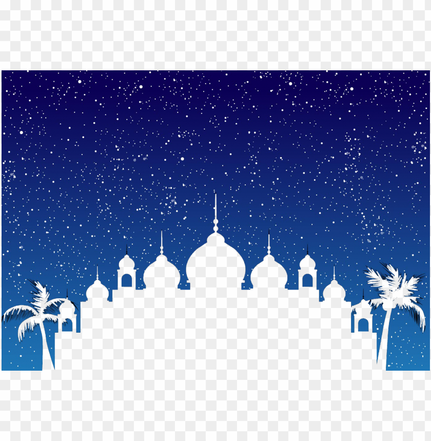 Blue Sky Islamic  Mosque Palms Ramadan PNG Transparent With Clear Background ID 474630