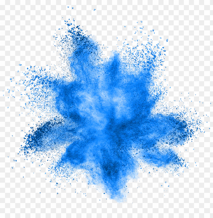 Blue Smoke Splatter Overlay Ftestickers Paint Powder Explosion PNG Image With Transparent Background