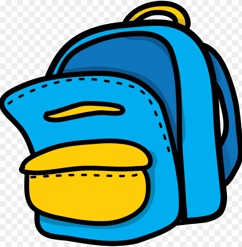 blue & yellow backpack clipart - blue backpack clip art PNG image with transparent background@toppng.com