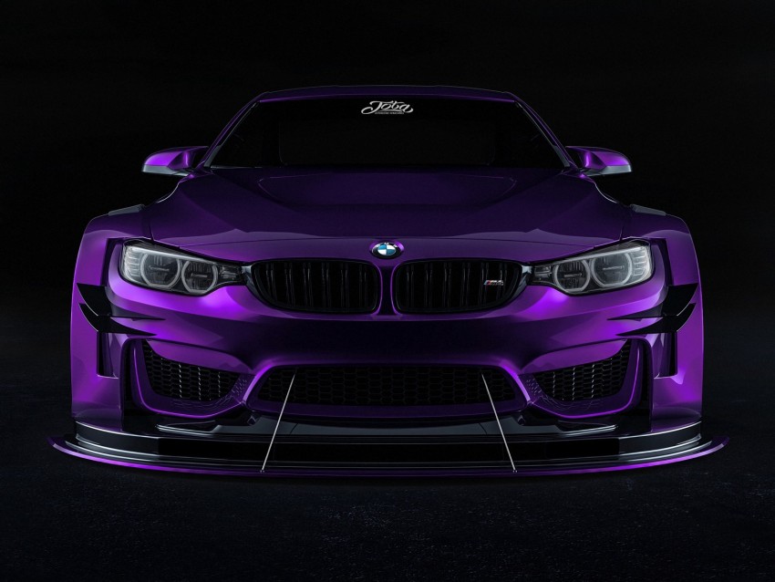bmw, car, sportscar, purple, front view