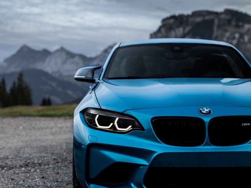 bmw m2, bmw, front view, blue, headlights background@toppng.com