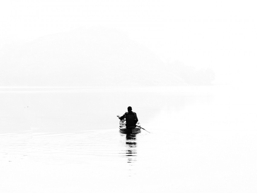 boat, bw, silhouette, minimalism