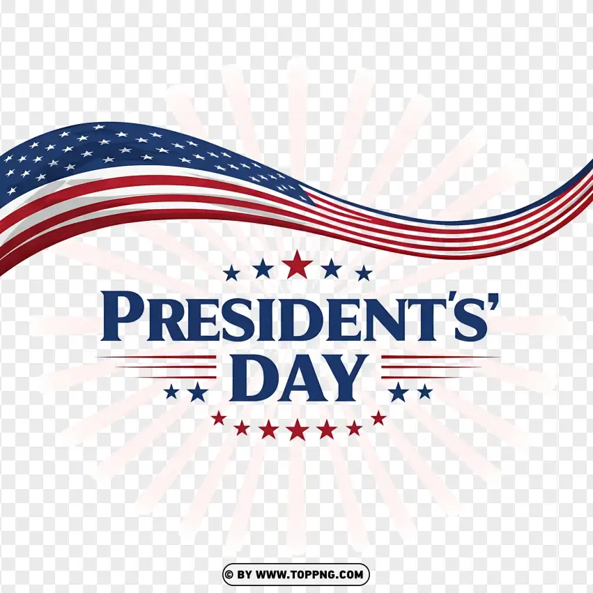 Presidents Day Simple Blue Flag Design PNG Transparent Background