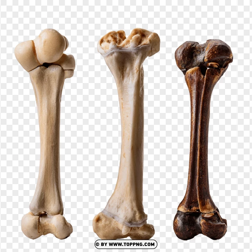 Animal Bones In Brown And White Shades PNG Transparent Background