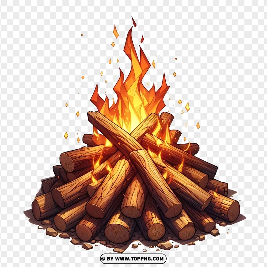 Bonfire Illustration PNG Transparent Background