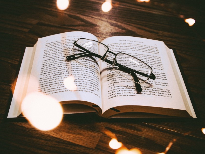 book, glasses, reading, glare