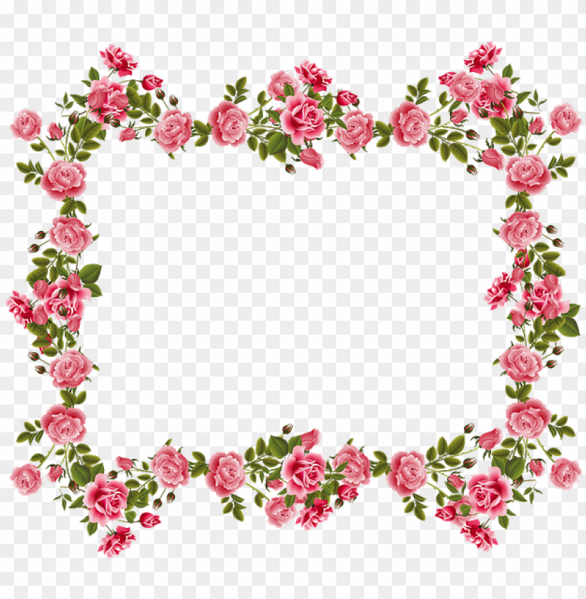 borde de flores png - pink flower border desi PNG image with transparent  background | TOPpng