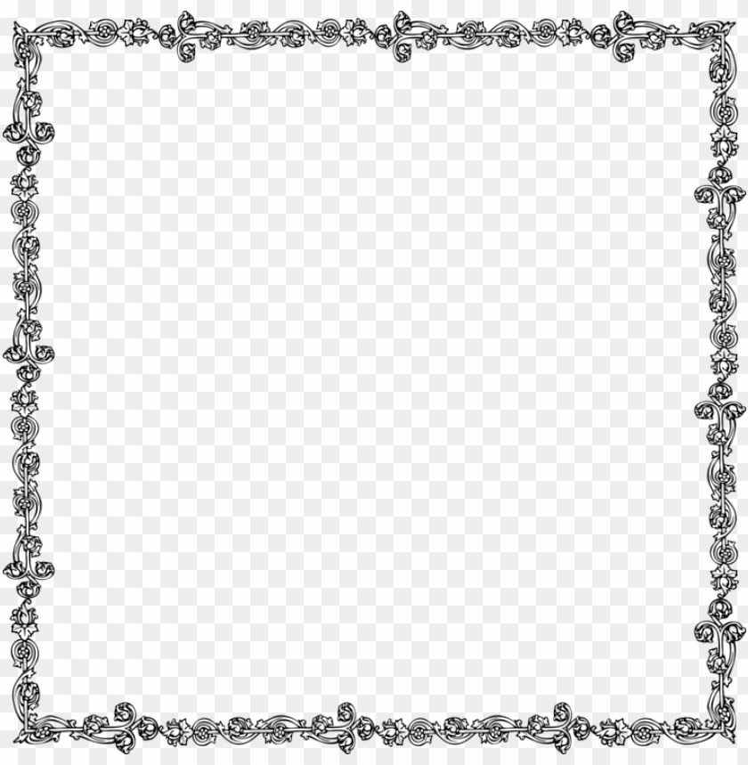 free PNG borders and frames picture frames victorian era ornament - transparent black and white border PNG image with transparent background PNG images transparent
