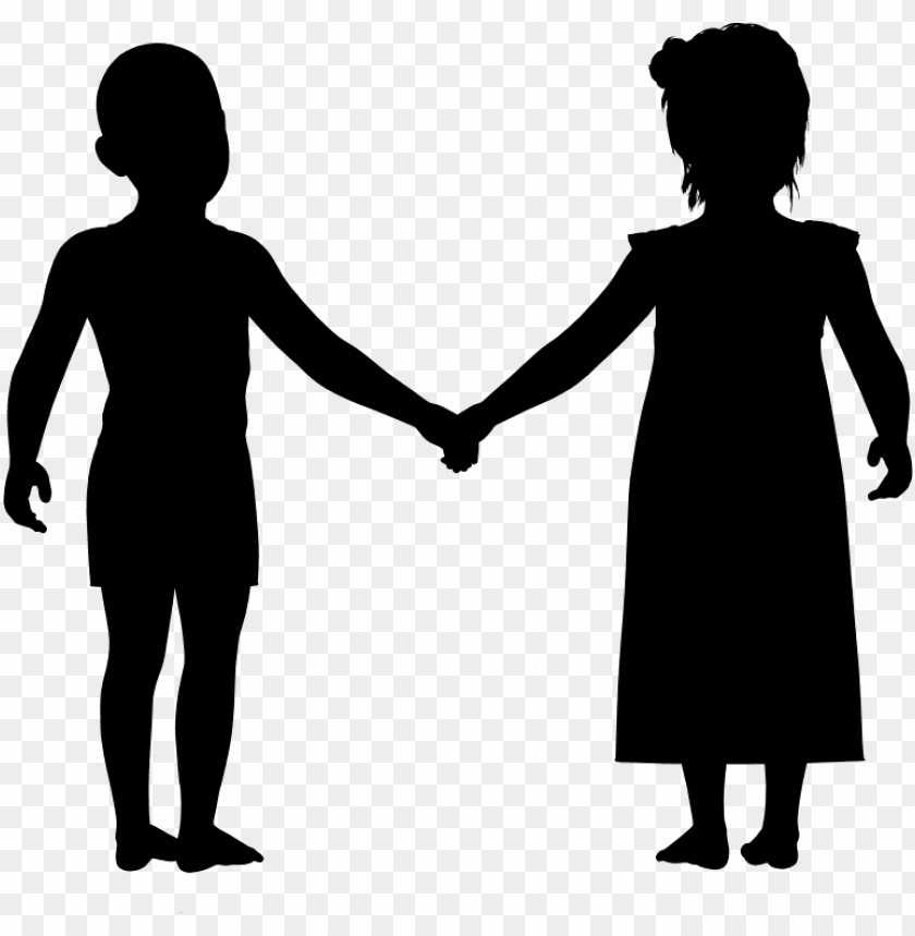 Boy And Girl Holding Hands Silhouette Png Image With Transparent Background Toppng