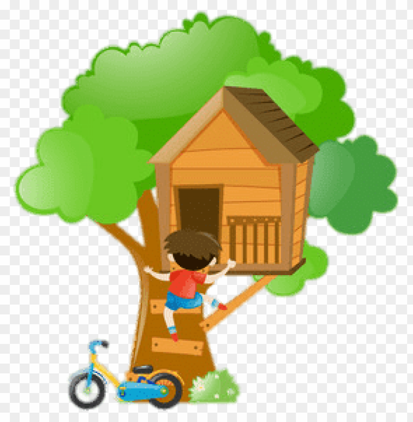 miscellaneous, treehouses, boy climbing up a treehouse, 
