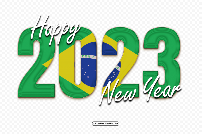brazil flag with happy 2023 new year text png transparent,New year 2023 png,Happy new year 2023 png free download,2023 png,Happy 2023,New Year 2023,2023 png image