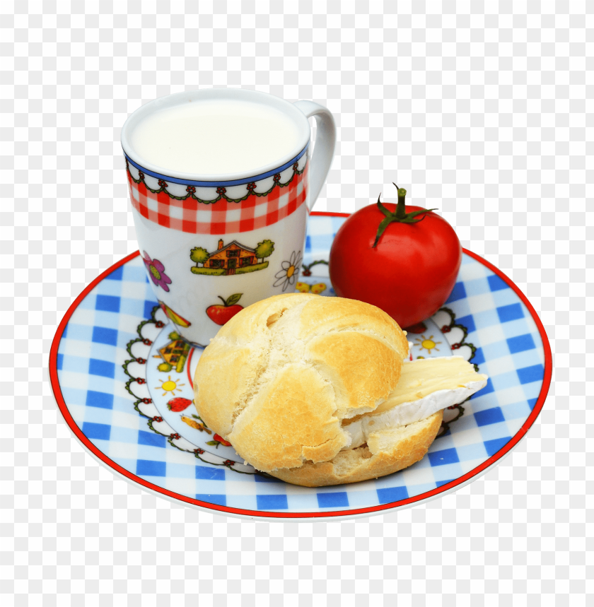 
food
, 
tomato
, 
plate
, 
bread
, 
object
, 
milk
, 
breakfast
