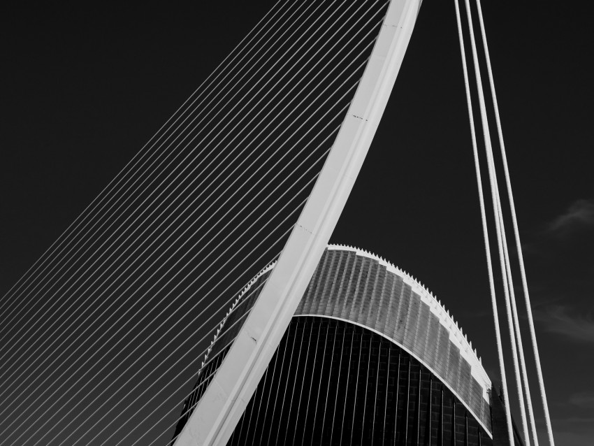 bridge, architecture, design, bw, minimalism