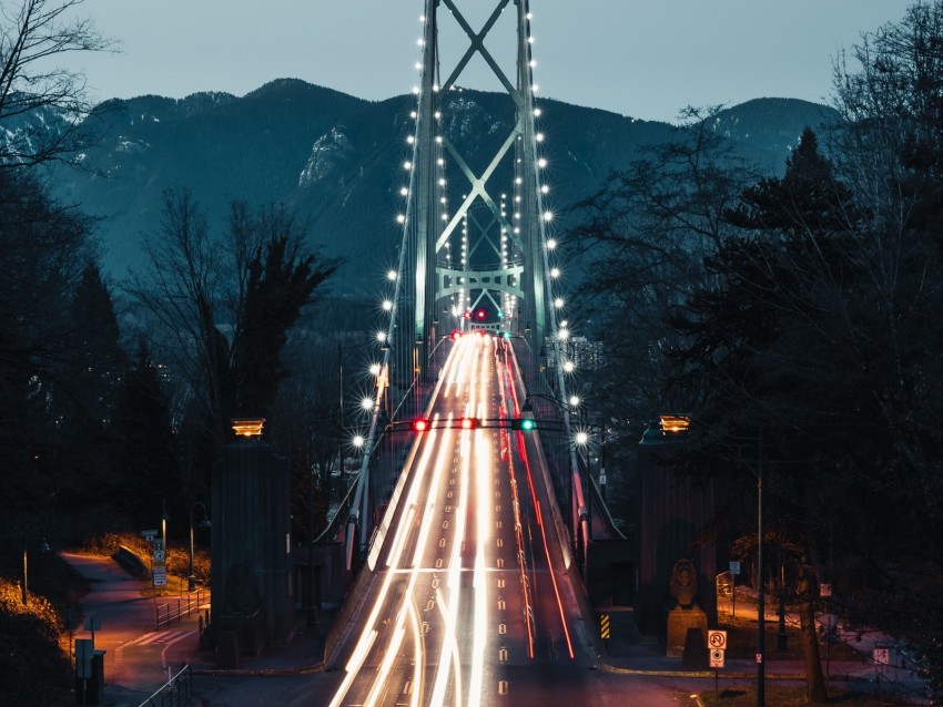 bridge, long exposure, night, lighting