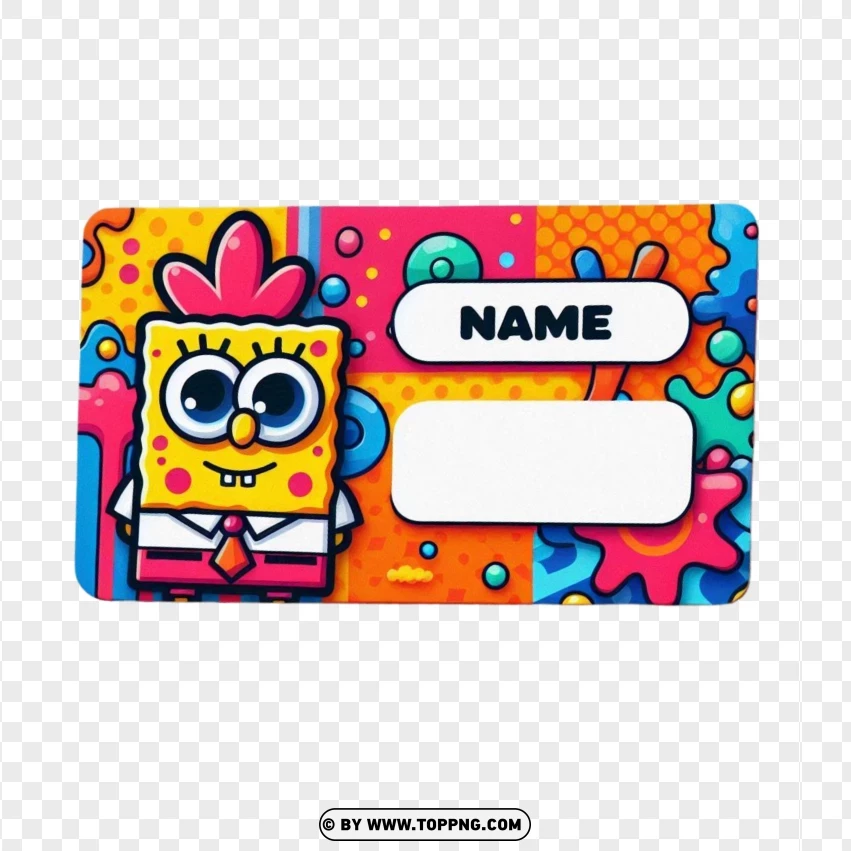 sponge pop, Name Tag , Back To School,Label , Card , Blank , Template 