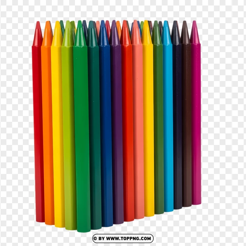 Bright Multicolor Crayons Set For Coloring PNG Transparent Background