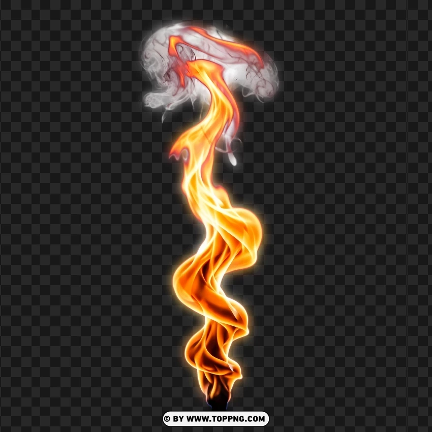 Bright Vertical Flame Swirl With Airy Motion Effect PNG Transparent Background