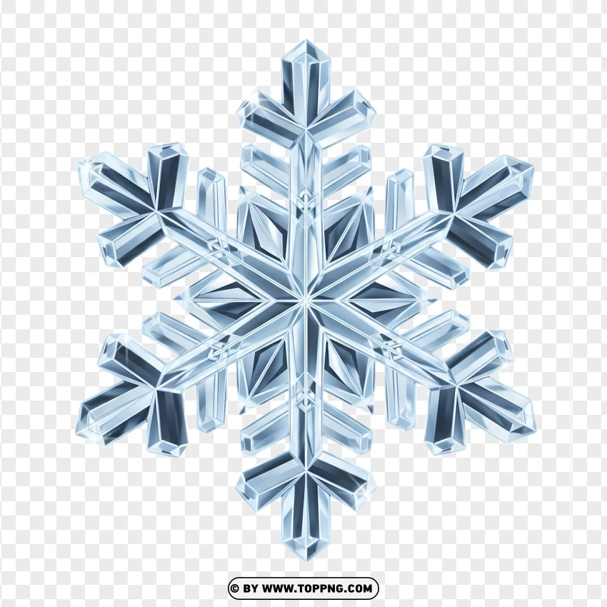 Bright White Snowflake Symbol Vector Style PNG Transparent Background