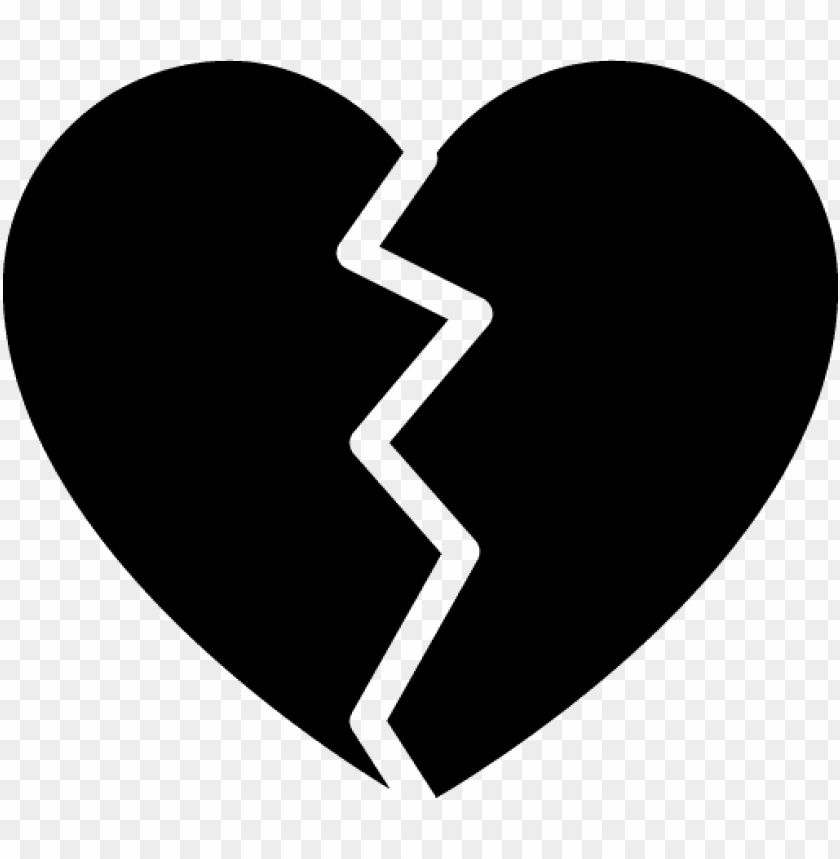 Download broken heart black and white png images background | TOPpng